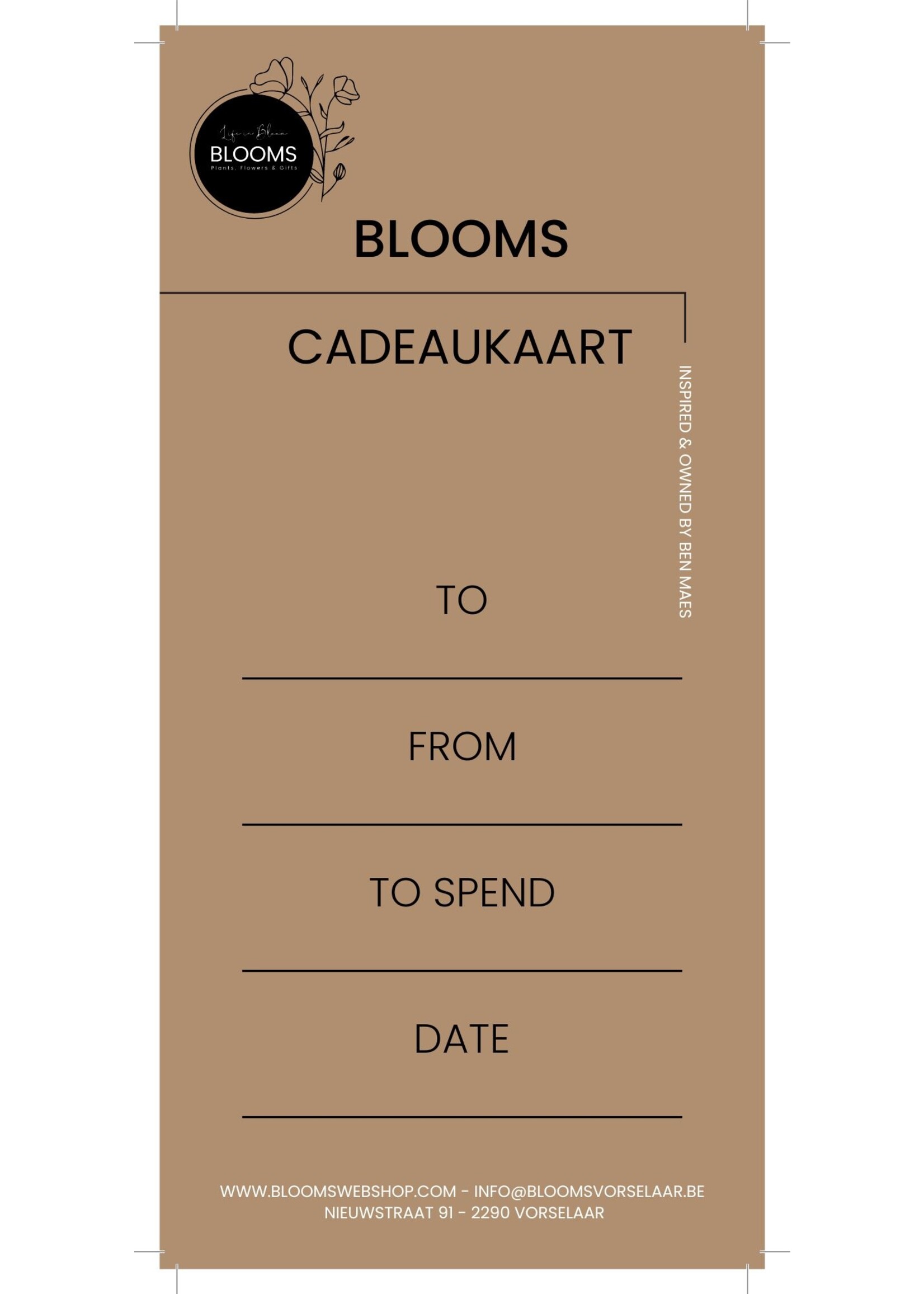 Blooms Blooms Cadeaukaart