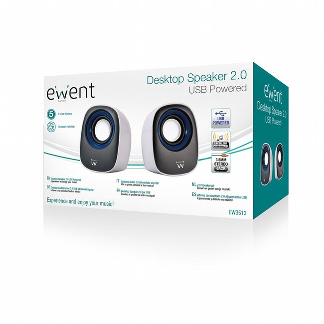Ewent Speaker set 2.0 USB powered Black/White