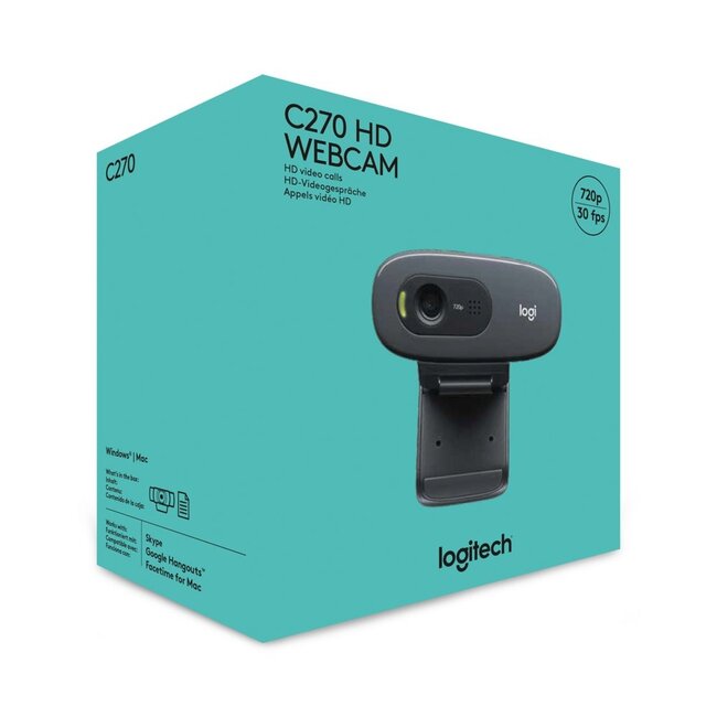 Logitech Webcam C270 3MP 1280 x 720Pixels USB 2.0 Zwart