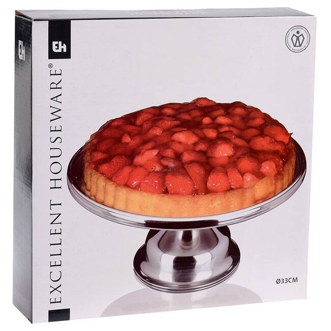 Excellent Houseware Taartplateau RVS - 33cm