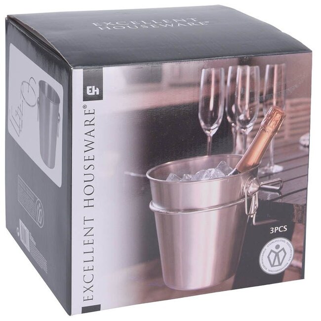 Excellent Houseware Champagnekoeler RVS - met houder