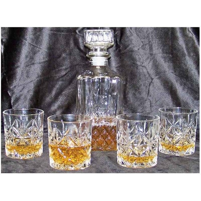 Whiskeyset - karaf met 4 glazen