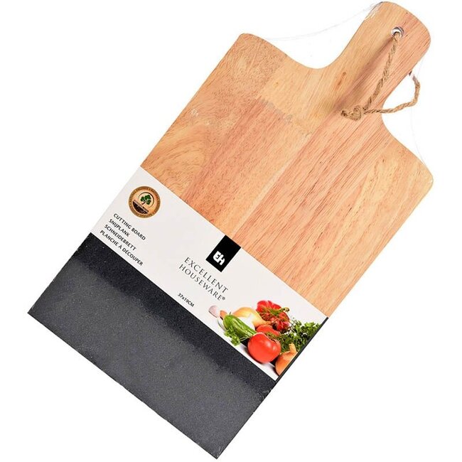 Excellent Houseware Snijplank natuursteen-hout 37x19cm