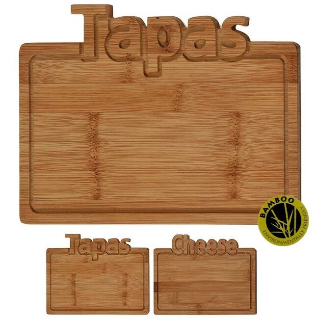 Excellent Houseware Bamboe snijplank -Tapas - 25x17cm