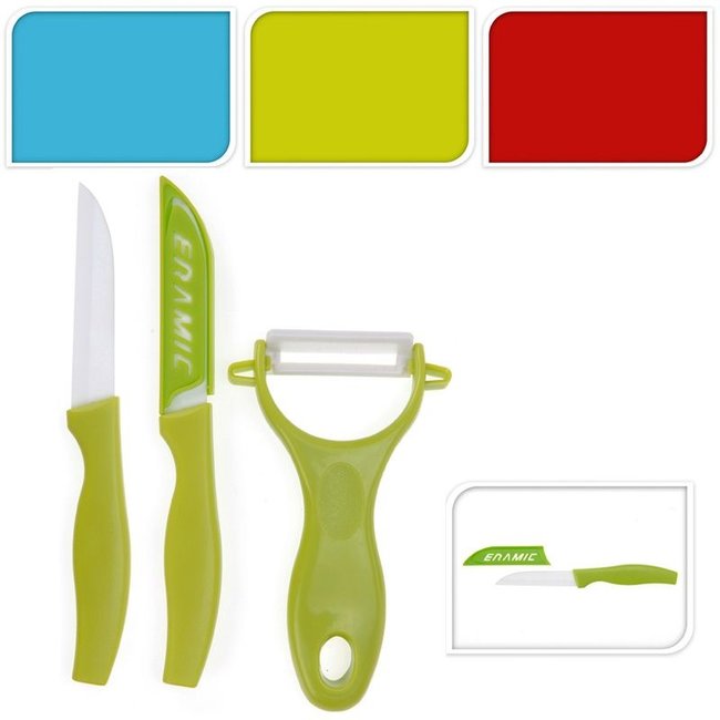 Excellent Houseware Keramische schilmessen (rood)