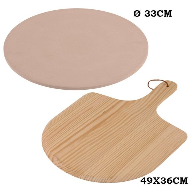 Excellent Houseware Pizza-baksteen met pizza-schep