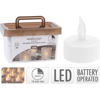 Ambiance Theelichtjes met timer - LED - 24 stuks