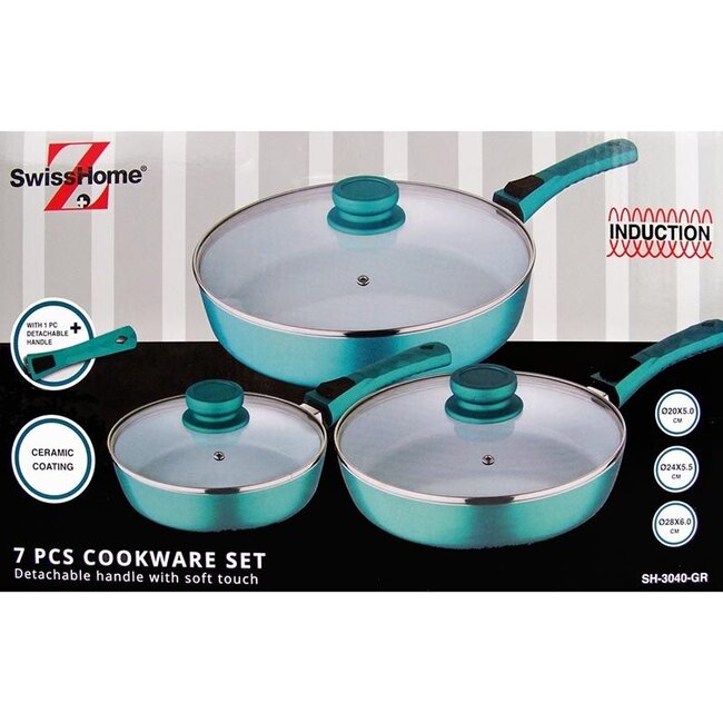 Swiss Home SwissHome Pannenset met afneembaar handvat
