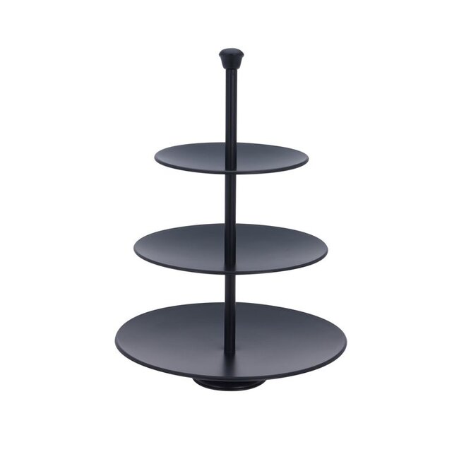 Excellent Houseware Etagere 3 laags - 36.5cm - zwart