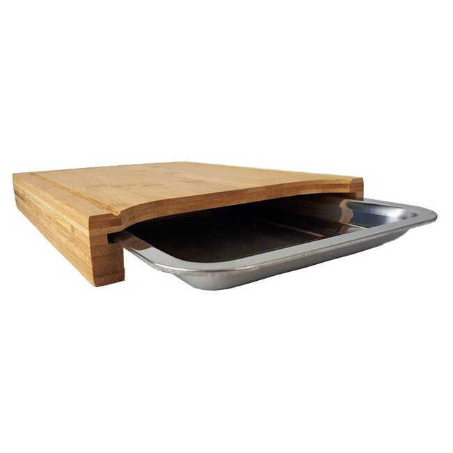 Cuisine Performance Bamboe snijplank met RVS opvangschaal