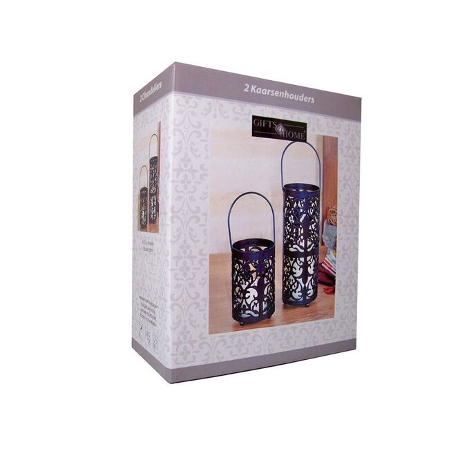 Gifts@Home Kaarsenhouders - nostalgie - set van 2