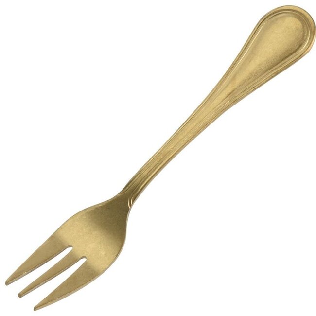 Excellent Houseware Gebaksvorkjes - 4 stuks - goudkleurig