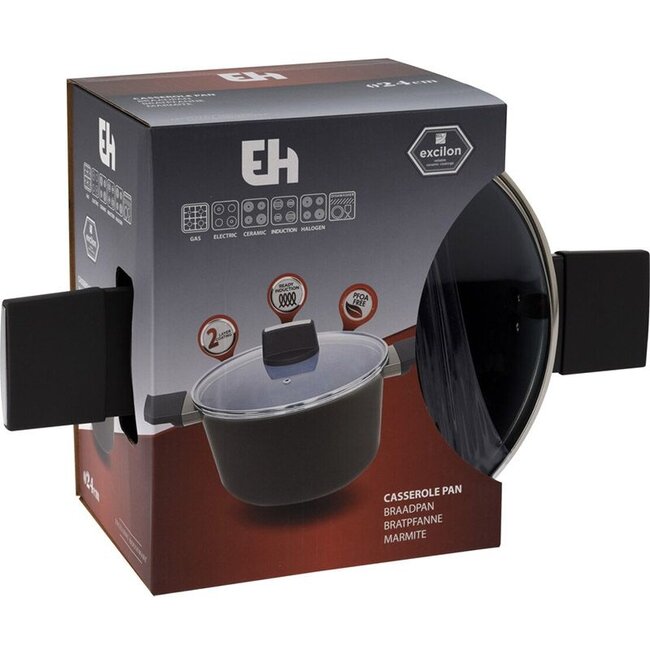 Excellent Houseware Braadpan met deksel - Ø24cm - aluminium