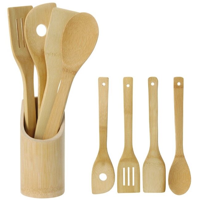 Excellent Houseware Bamboe Keukengerei - houten spatels