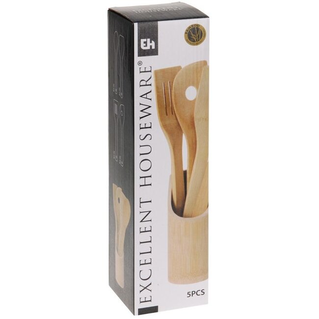 Excellent Houseware Bamboe Keukengerei - houten spatels