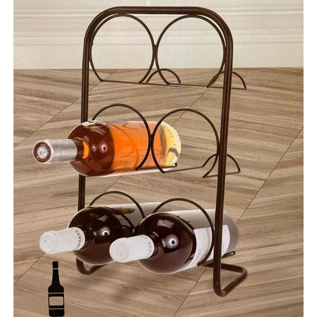 Home&Styling Metalen Wijnrek  voor 6 Flessen