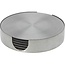 Excellent Houseware Onderzetters RVS - 6 stuks met houder