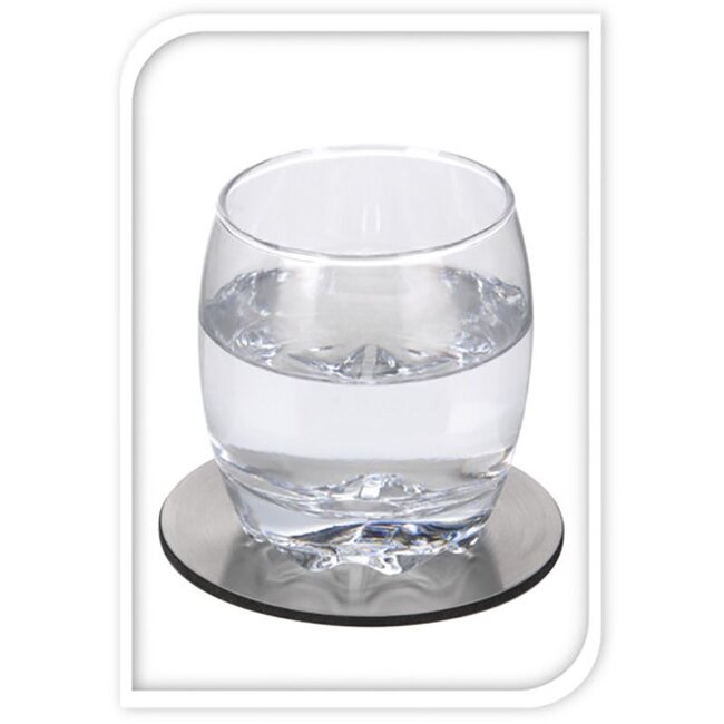 Excellent Houseware Onderzetters RVS - 6 stuks met houder