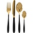 Excellent Houseware Bestekset 16-dlg - zwart en goud