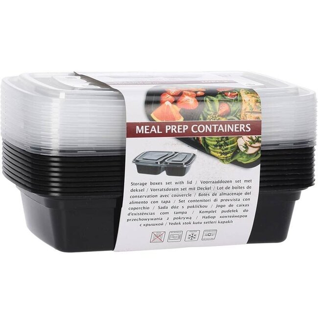 Ceruzo Meal Prep Bakjes 10 stuks - 2 compartimenten