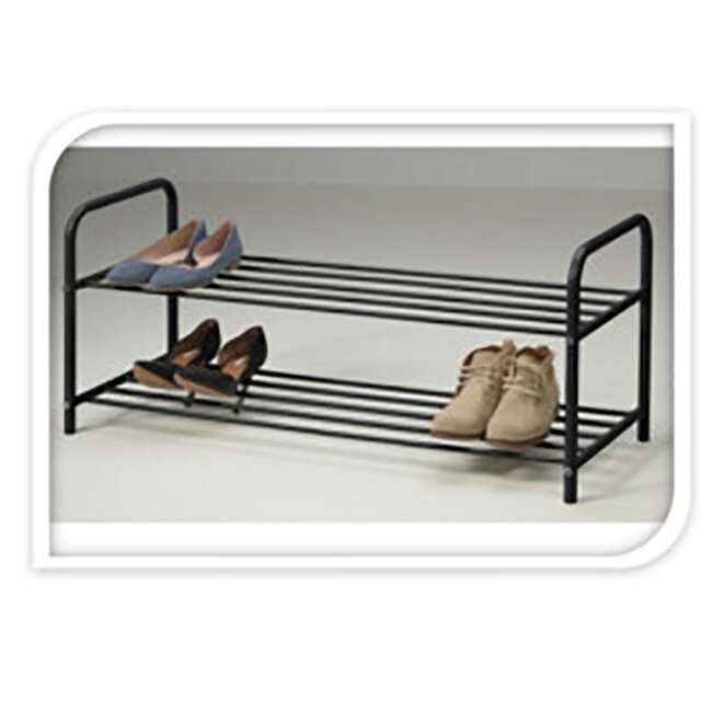Storage Solutions Schoenenrek metaal - 2 laags - 91cm - zwart