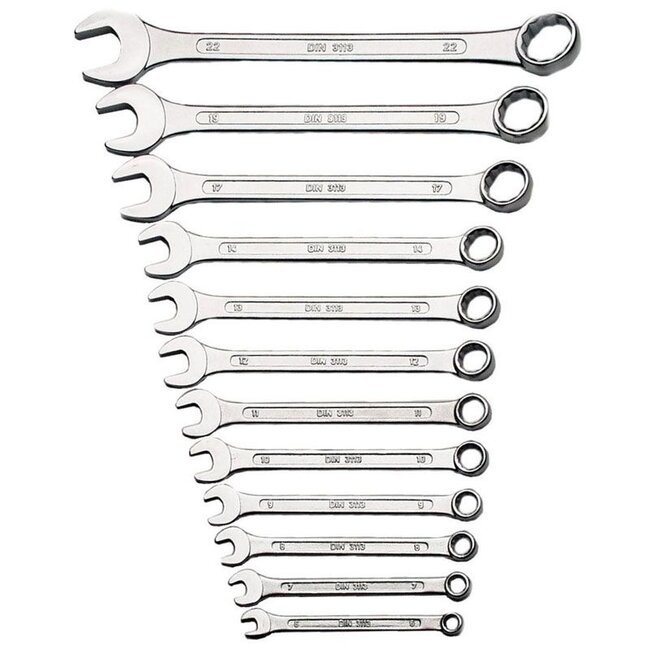 Brudermannesmann Brüder Mannesmann  Steek-ringsleutelset DIN (12 dlg)