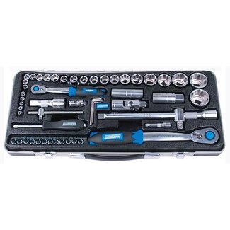 Brudermannesmann Brüder Mannesmann Doppendoos 1/2" en 1/4" (55 dlg) in koffer