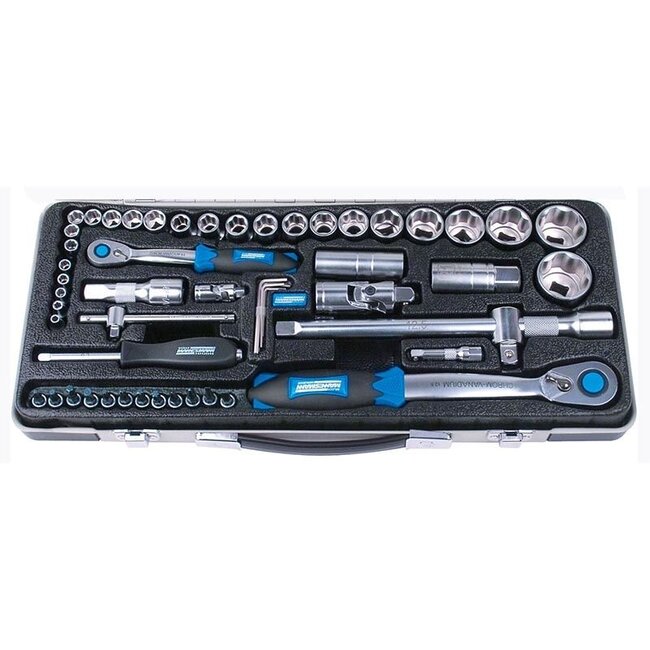 Brudermannesmann Brüder Mannesmann Doppendoos 1/2" en 1/4" (55 dlg) in koffer