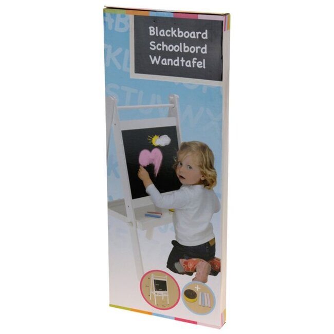 Schoolbord - Houten - Wit - met wisser en krijtjes