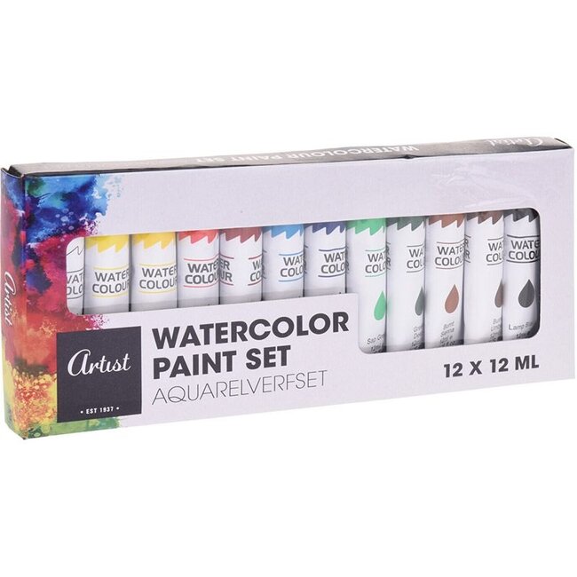 Artist Aquarelverf in diverse kleuren 12ml - 12 tubes