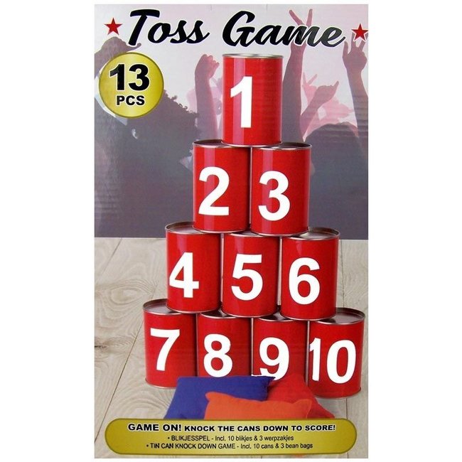 Gifts@Home Blikgooien - Pittenzak gooien - 10 Blikken + 3 Werpzakjes
