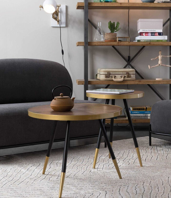 Livingstone Salontafel hout en goud