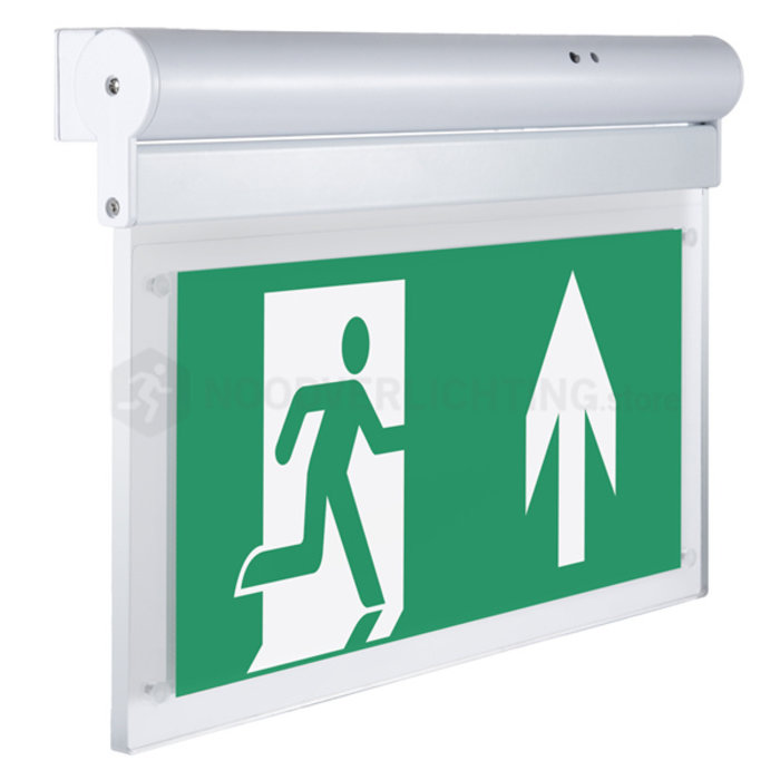 NC2-20S1 - 2 watt noodverlichting LED opbouw kantelbaar incl. set pictogrammen en LiFePo4 accupack