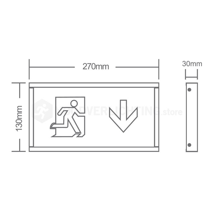 LP4-3-20S4 - 3 watt noodverlichting LED opbouw compact route&oriëntatieverlichting incl. set pictogrammen en LiFePo4 accupack