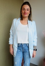 Pied de poule blazer licht blauw