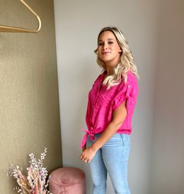 Terra Di Siena Linnen blouse fushia