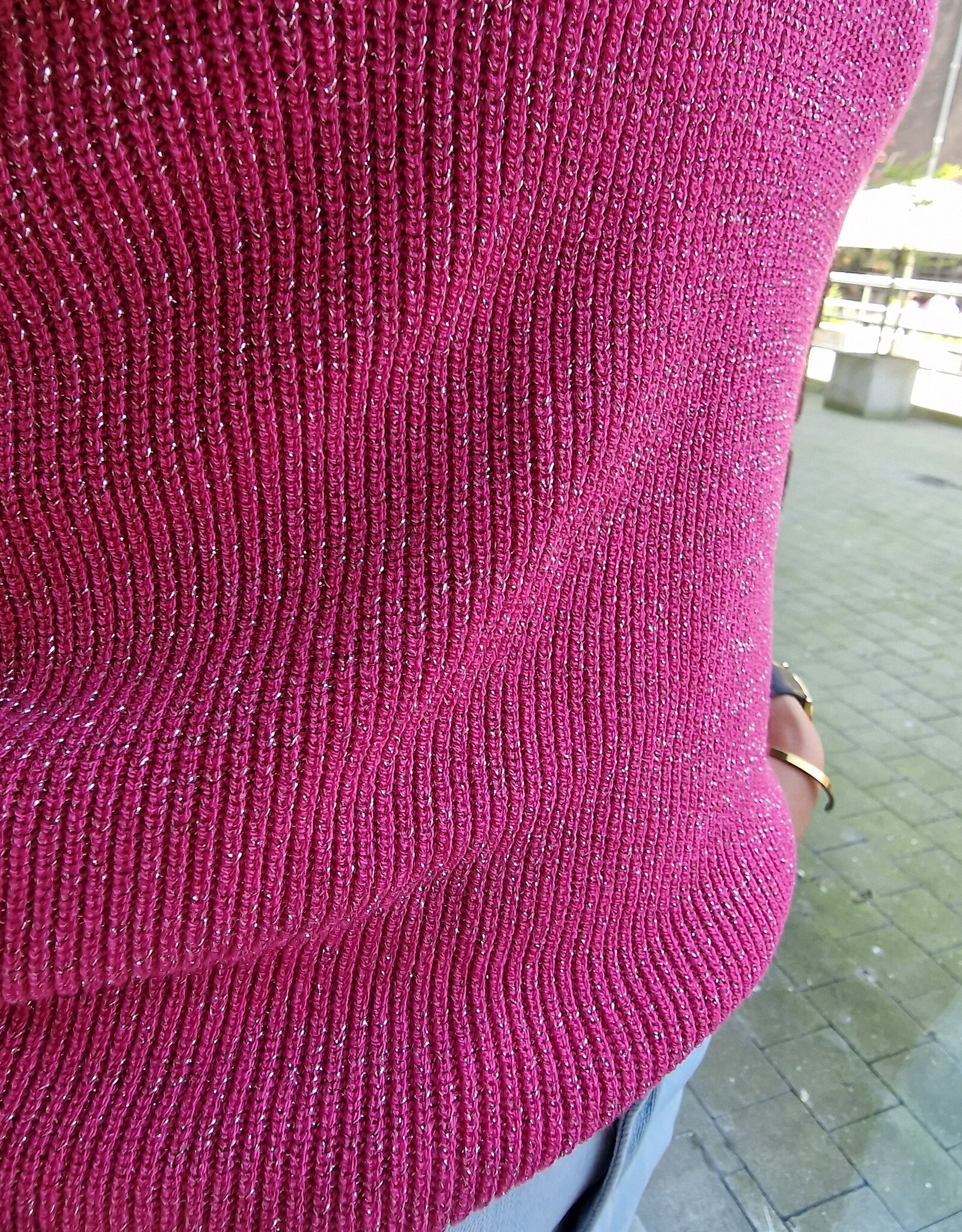 knit top Fushia