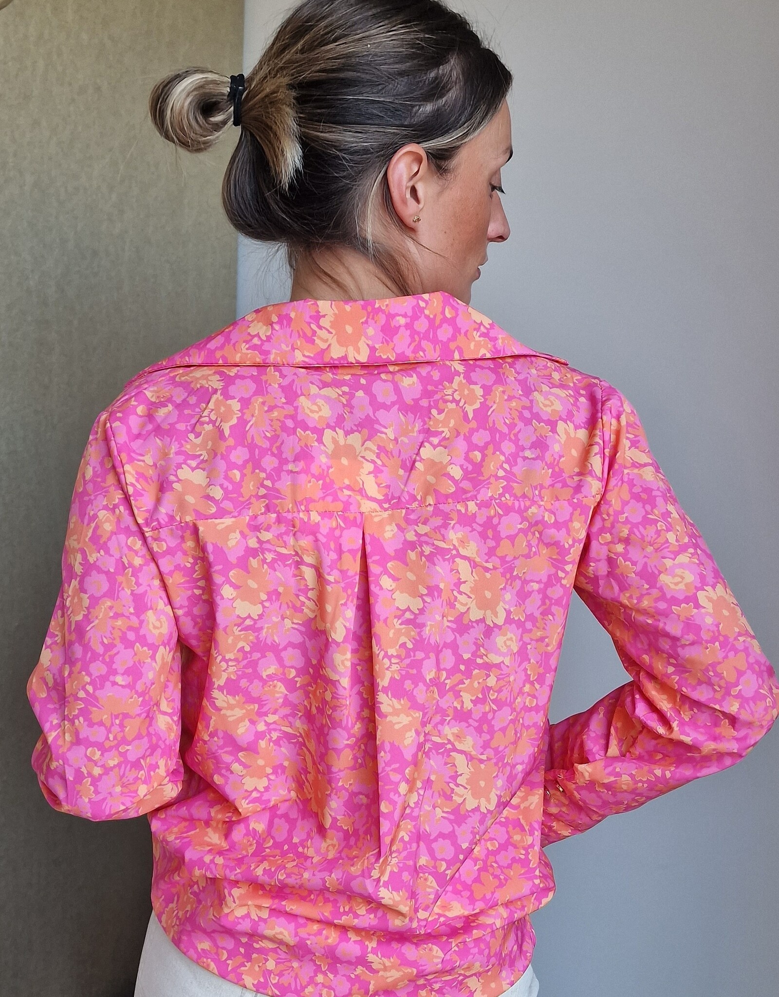 blouse pink flowers