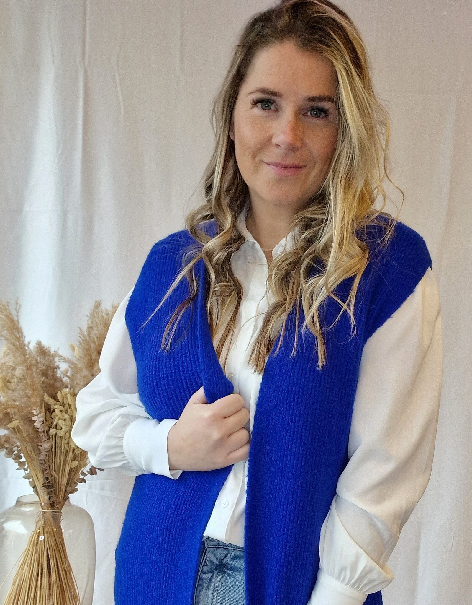 lange cardigan blauw