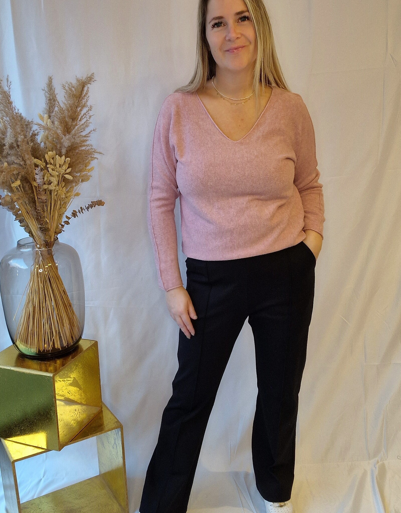 Basic V-Neck sweater Blush