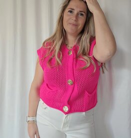 Crochet big button cardigan