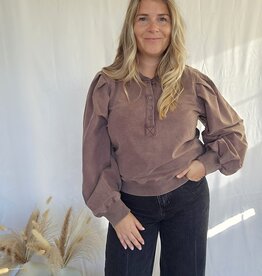 sweater puffy sleeves - buttons