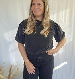 sweater puffy sleeves Black