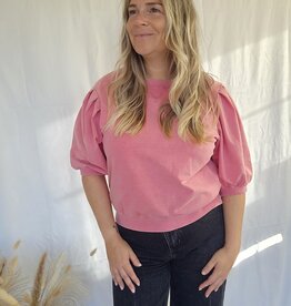 sweater puffy sleeves Pink