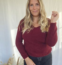 V-Neck - baby alpaca burgundy