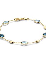 Gouden Haag Jewellery Yellow gold bracelet with blue gemstones