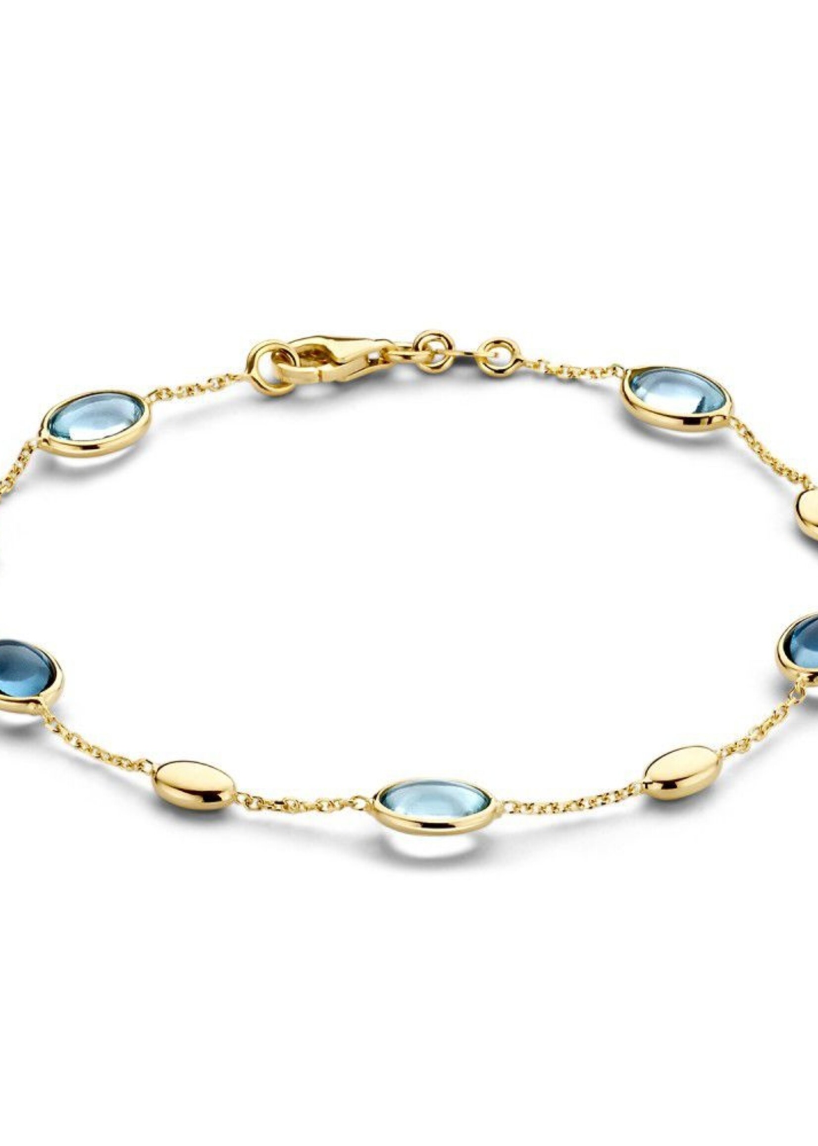 Gouden Haag Jewellery Armband met blauwe edelstenen