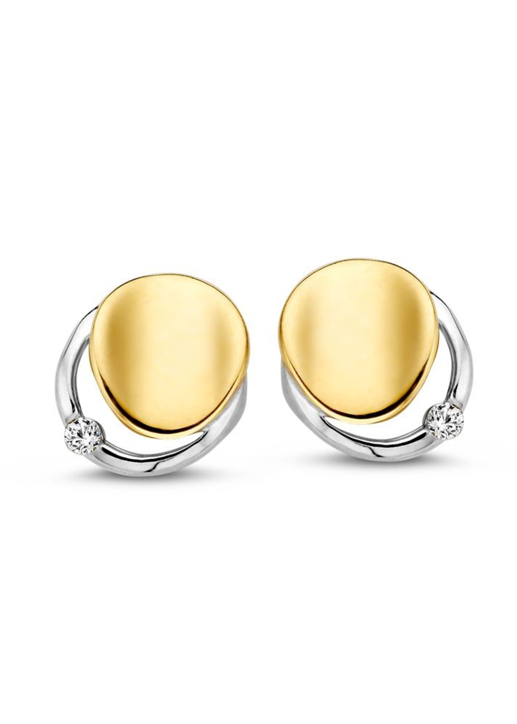 Gouden Haag Jewellery Ear stud bicolor zirconia