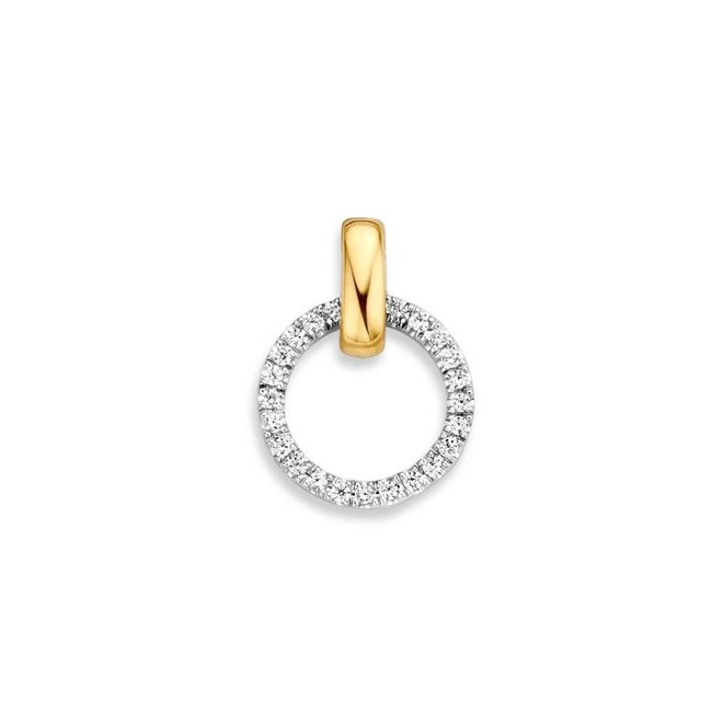 Gouden Haag Jewellery Round Yellow Gold Pendant with zirconia