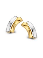 Gouden Haag Jewellery Geronde Oorstekers van Geelgoud met Witgoud